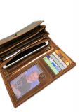 Vintage Damenkombibörse lang RFID Leder
